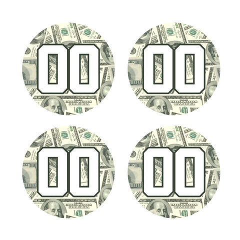 $100 Dollar Bill Bat Decal with Number