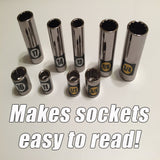 Socket Label Kit.  SAE and Metric tool decal labels.